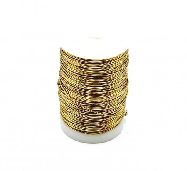 Chandelier wire gold coloured copper 0.5mm x 45 metres