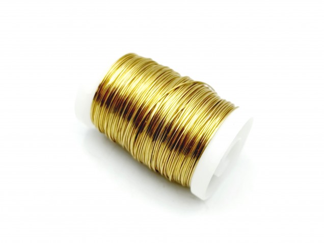 Chandelier wire gold coloured copper 0.5mm x 45 metres