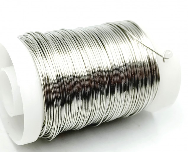 chandelier wire silver coloured metal 0.5mm x 45 metres