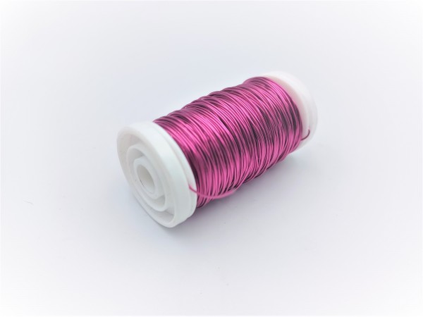 Chandelier wire pink coloured copper 0.5mm x 45 metres 
