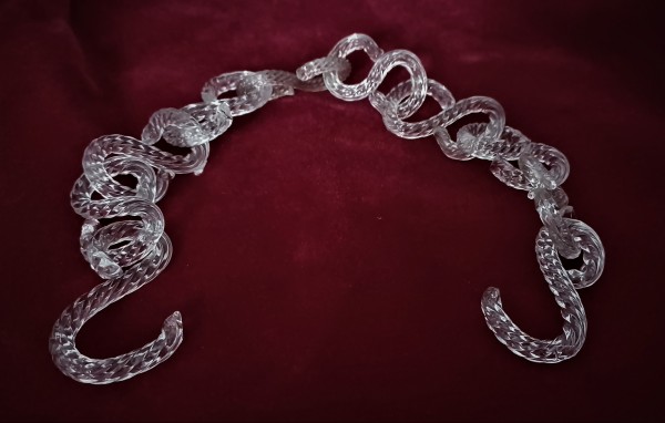 Murano Glass Sway Chain Clear Glass 
