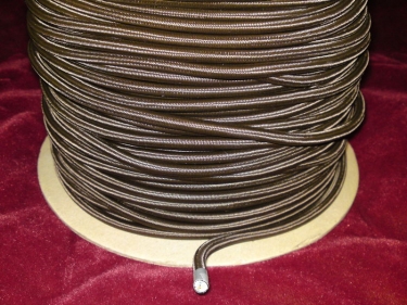 3 core round braided brown period wire Silk Flex Electrical Cable 0.5mm