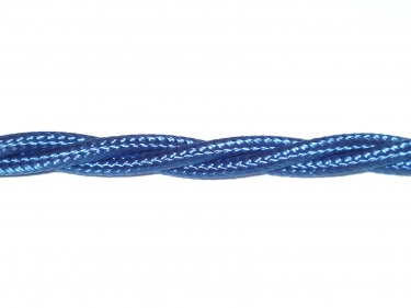 Braided 3 core period silk flex cable royal blue 0.50mm