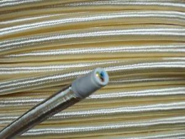 3 CORE PVC OVERBRAID IN CREAM - ELECTRIC CABLE 0.75MM