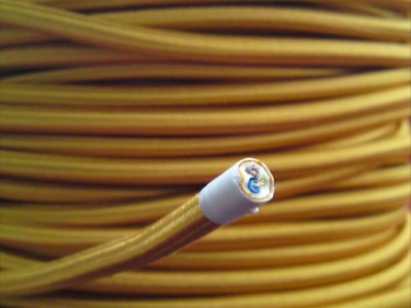 3 CORE ROUND OVERBRAID BRIGHT GOLD ELECTRIC CABLE .50MM