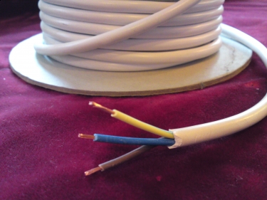 3 Core pvc Flex Electrical Cable 0.75mm WHITE
