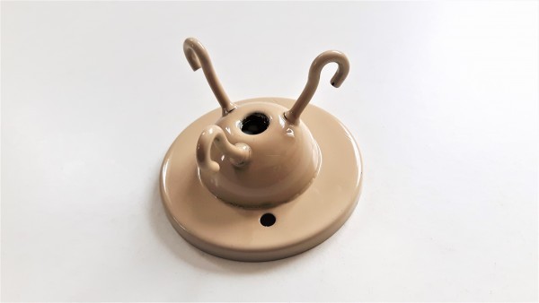 Cream triple lighting hook ceiling plate