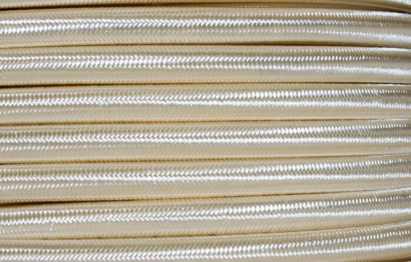 Round Overbraid Silk Covered Flex 3 core 0.50mm Neutral Colours SHORT Lengths