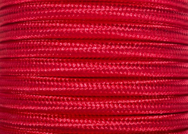 3 CORE ROUND PVC OVERBRAID RED ELECTRIC CABLE 0.50MM