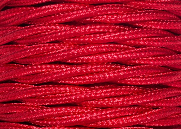 3 Core Braided Silk Flex Electrical Cable 0.75mm red