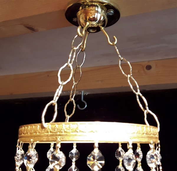 Chandelier 3 Hook Ceiling Plate In Polished Brass - 3 Hook Ceiling Light Fitting