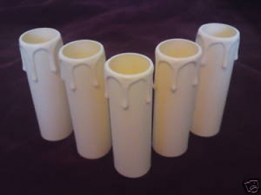 Candle Tubes-sleeves ivory Drip Plastic 100mm x 24mm