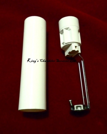 Chandelier Candle Tube sleeve 85mm x 24mm White Plastic and Lampholder E14 SES To Fit