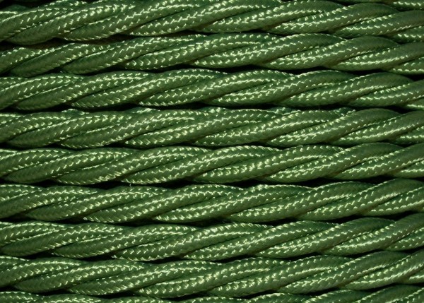 Olive Green Braided 3 Lighting Cable 0.75mm x 100 Metres