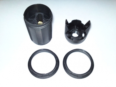 E14 Bulb Lamp Holder 2 Part Threaded Skirt And 2 Shade Rings 