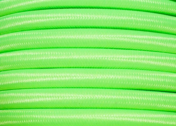 ROUND OVERBRAID 3 CORE FLEX ELECTRIC LIGHTING CABLE CORD WIRE LIME GREEN 0.50 MM