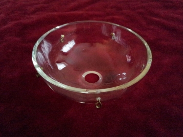 Antique glass chandelier candle drip tray, hand blown