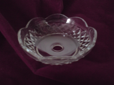 Antique glass candle drip tray 