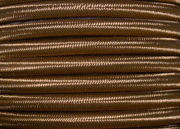 Havana Gold Round Overbraid 3 Core Electric Lighting Cable 0.50mm