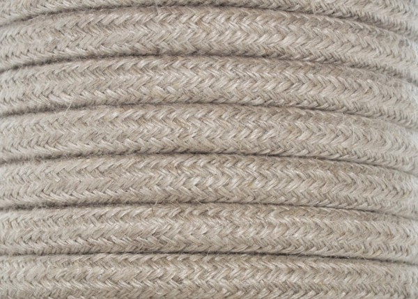 100 METRES of 3 CORE ROUND OVERBRAID HESSIAN ELECTRIC FLEX 0.50MM  
