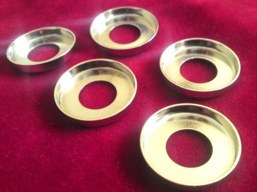 Chrome Pressed Nut Covers Washers 13MM Centre Hole Pack of FIVE