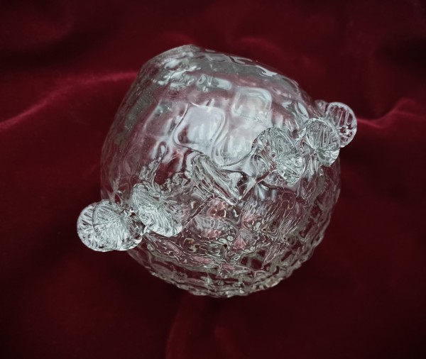 Murano Chandelier Centre Stem Ball antique Clear Glass