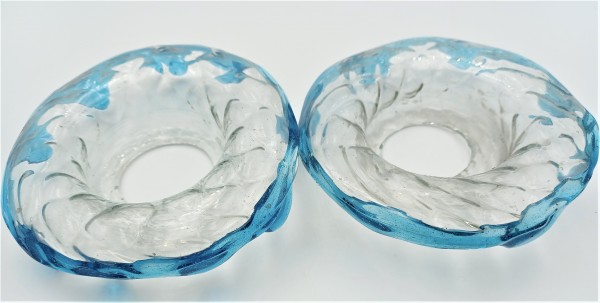 Murano Bobeche Clear With Blue Decoration