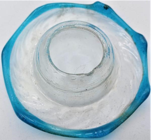 Murano Bobeche Clear and Blue  