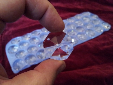 crystal chandelier octagons 2 pin holes tray of 38