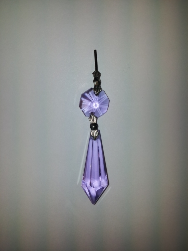 Lilac Glass Chandelier Drop and Button