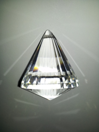LARGE CHUNKY PYRAMID CRYSTAL  CHANDELIER DROP BOTTOM BALL 52MM X 42MM 1 PIN HOLE