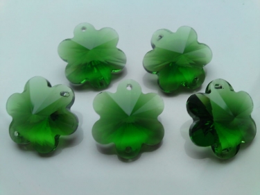 5 X GREEN CRYSTAL CHANDELIER BUTTONS CHANDELIER FLOWERS