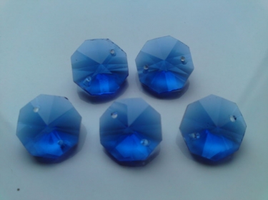 5 X BLUE CRYSTAL CHANDELIER BUTTONS CHANDELIER DROPS