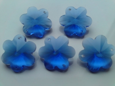 5 X BLUE CRAFT CRYSTAL BUTTONS CRYSTAL WEDDING FLOWERS