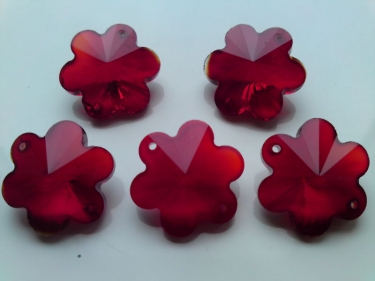 5 X RED CRYSTAL CHANDELIER BUTTONS CHANDELIER FLOWERS