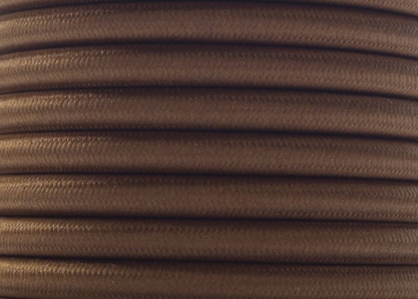 100 METRES of 3 CORE ROUND OVERBRAID NUTMEG ELECTRIC FLEX 0.50MM  