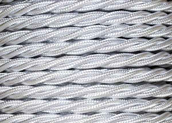 Braided silk flex silk woven electric cable 3 core in silver 0.5mm