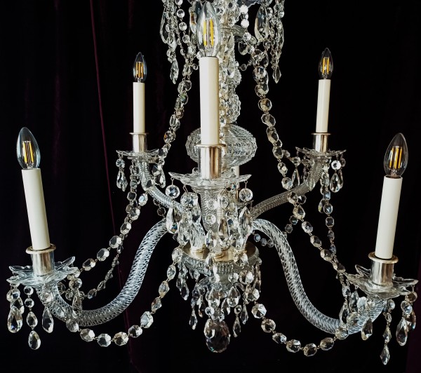 Perry And Co Cut Glass And Crystal Chandelier Early 20th Century