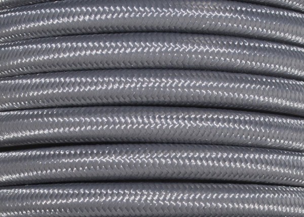 100 METRES of 3 CORE ROUND OVERBRAID GREY ELECTRIC FLEX 0.50MM 