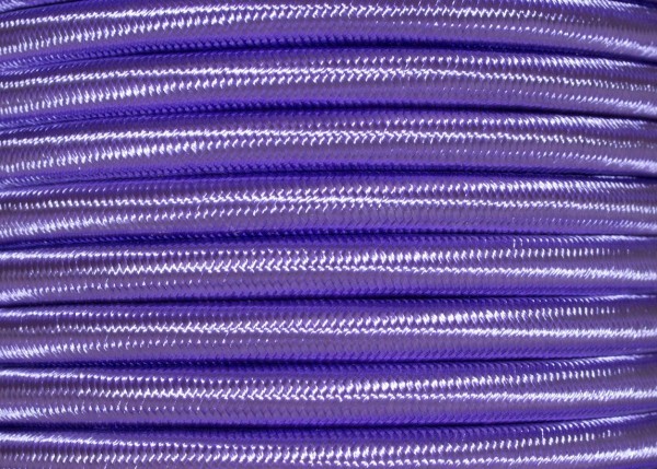 100 METRES of 3 CORE ROUND OVERBRAID PURPLE ELECTRIC FLEX 0.50MM  