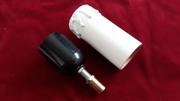  Candle Tube white Drip card 95mm x 40mm with E27 lamp holder 