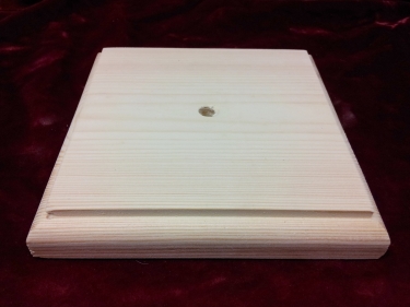 Raw Pine Wooden Pattress Square 10mm Centre Hole 150mm Width