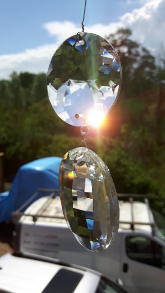 Crystal Sun catcher Crystal Oval With Roundal on 8