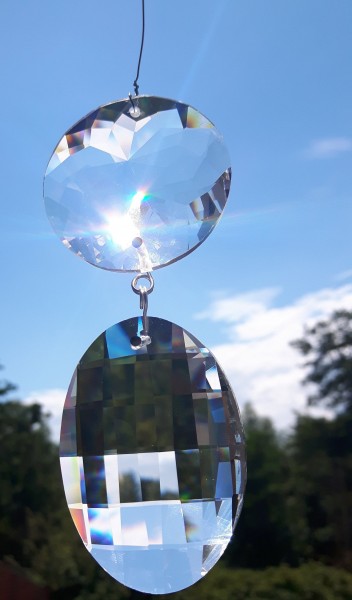 Crystal Sun catcher Crystal Oval With Roundal on 8