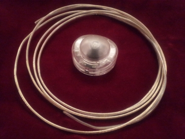 inline round lamp switch with 2 metres of 2 core 0.75mm of round transparent flex