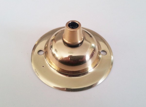 Brass or chrome ceiling dome plate with cord grip, earth tag and nut