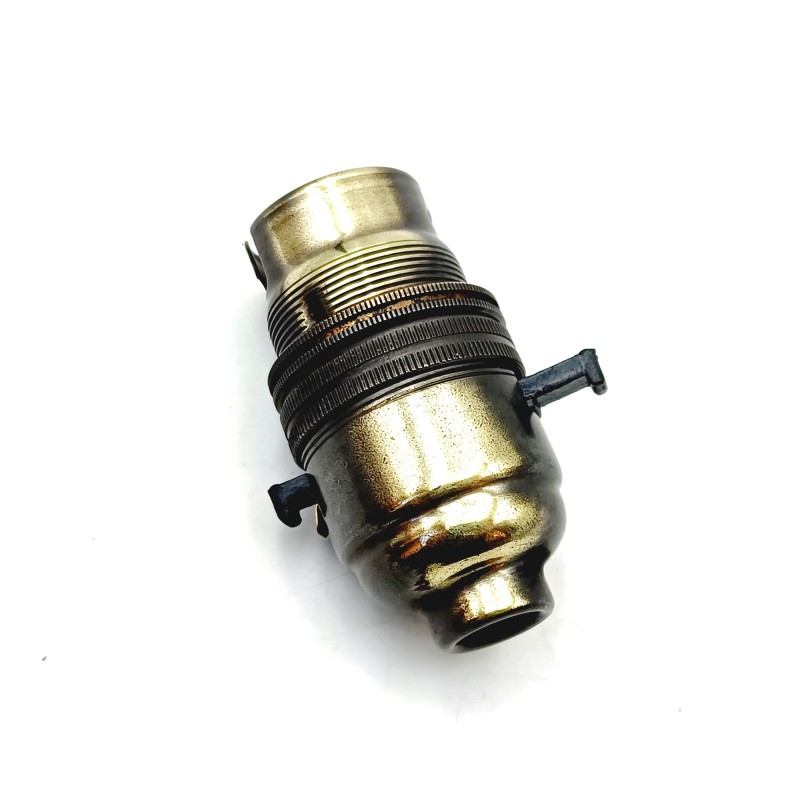 Switched lamp holder BC B22 Brushed Antique finish M10 base