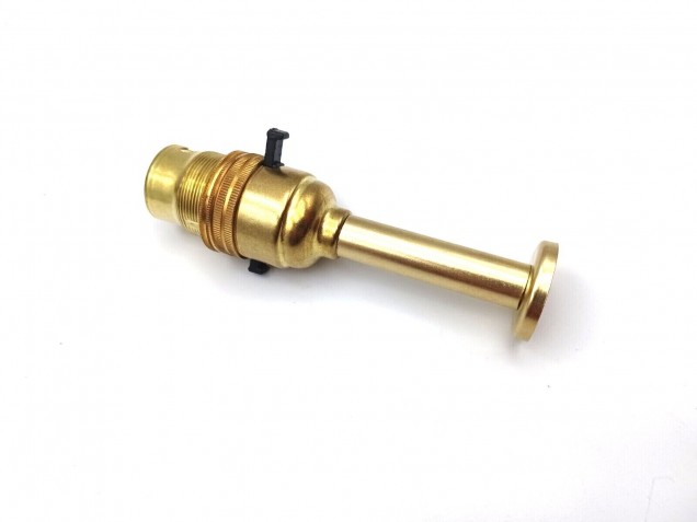 Switched pedestal lamp holder B22 Brass Finish 