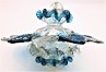 Antique Murano Chandelier bottom ball Circa 1800 Blue and Clear Large