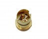 Brass plated bulbholder lamp holder SBC  B15 PLAIN SKIRT 10mm Thread